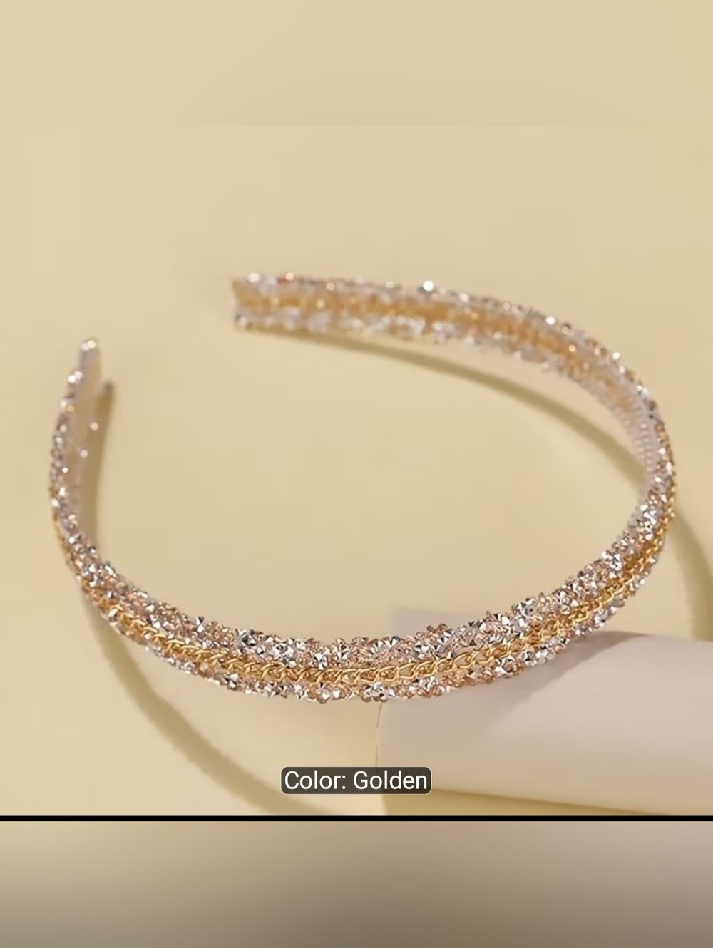 Golden Crystal Braided Headband